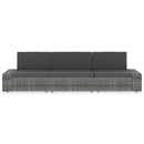 3-personers sofa modulær polyrattan grå