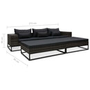 havesofasæt 5 dele med hynder polyrattan grå