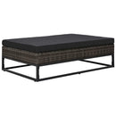 havesofasæt 5 dele med hynder polyrattan grå