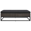 havesofasæt 5 dele med hynder polyrattan grå