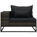 havesofasæt 5 dele med hynder polyrattan grå