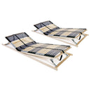 lamelbunde til seng 2 stk. 42 lameller 7 zoner 90 x 200 cm