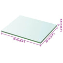 hylder 2 stk. glaspanel 20 x 25 cm klar