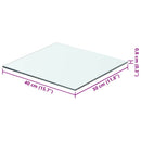hylder 2 stk. glaspanel 40 x 30 cm klar