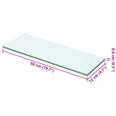 hylder 2 stk. glaspanel 50 x 12 cm klar