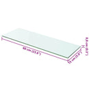hylder 2 stk. glaspanel 60 x 15 cm klar