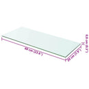 hylder 2 stk. glaspanel 60 x 20 cm klar