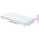 hylder 2 stk. glaspanel 60 x 25 cm klar