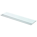 hylder 2 stk. glaspanel 70 x 15 cm klar