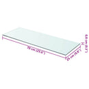 hylder 2 stk. glaspanel 70 x 25 cm klar