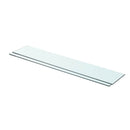 hylder 2 stk. glaspanel 80 x 15 cm klar