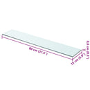 hylder 2 stk. glaspanel 80 x 15 cm klar