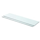 hylder 2 stk. glaspanel 80 x 20 cm klar
