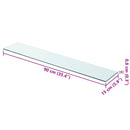hylder 2 stk. glaspanel 90 x 15 cm klar