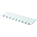 hylder 2 stk. glaspanel 90 x 25 cm klar