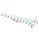 hylder 2 stk. glaspanel 110 x 20 cm klar