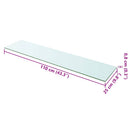 hylder 2 stk. glaspanel 110 x 25 cm klar