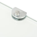 hjørnehylder m. krombeslag 2 stk. 35x35 cm glas klar
