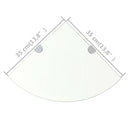 hjørnehylder m. krombeslag 2 stk. 35x35 cm glas klar