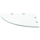 hjørnehylder m. krombeslag 2 stk. 45x45 cm glas klar
