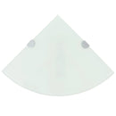 hjørnehylder m. krombeslag 2 stk. 25x25 cm hvidt glas