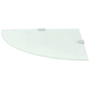 hjørnehylder m. krombeslag 2 stk. 25x25 cm hvidt glas