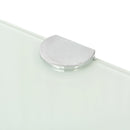 hjørnehylder m. krombeslag 2 stk. 25x25 cm hvidt glas