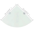 hjørnehylder m. krombeslag 2 stk. 25x25 cm hvidt glas