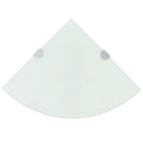 hjørnehylder m. krombeslag 2 stk. 35 x 35 cm glas hvid