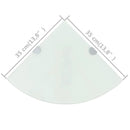 hjørnehylder m. krombeslag 2 stk. 35 x 35 cm glas hvid