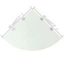 hjørnehylder m. krombeslag 2 stk. 45 x 45 cm glas hvid