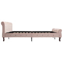 sengestel 200x200 cm fløjl pink