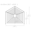 festtelt 6x16 m PE hvid