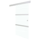 skydedør med bløde stop 76x205 cm hærdet glas og aluminium