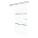 skydedør med bløde stop 90x205 cm hærdet glas og aluminium sølv