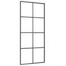 skydedør 90x205 cm sikkerhedsglas og aluminium sort