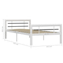 sengestel 100x200 cm metal hvid og sort