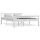 sengestel 140x200 cm metal hvid og sort