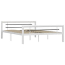 sengestel 140x200 cm metal hvid og sort