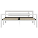 sengestel 140x200 cm metal hvid og sort