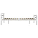 sengestel 140x200 cm metal hvid og sort