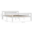 sengestel 140x200 cm metal hvid og sort