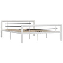sengestel 160x200 cm metal hvid og sort
