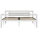 sengestel 160x200 cm metal hvid og sort