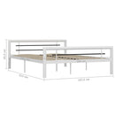 sengestel 160x200 cm metal hvid og sort