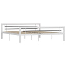 sengestel 180x200 cm metal hvid og sort