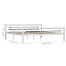 sengestel 180x200 cm metal hvid og sort