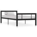 sengestel 90x200 cm metal sort og hvid