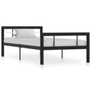 sengestel 100x200 cm metal sort og hvid