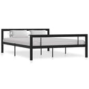 sengestel 140x200 cm metal sort og hvid